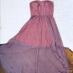 Multicolor high low dress